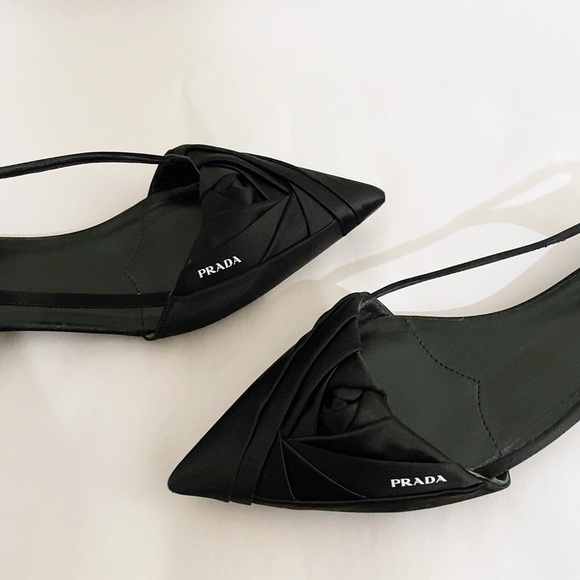 Like New PRADA Rose Satin Cut Out Ballerina Flats - Picture 12 of 12